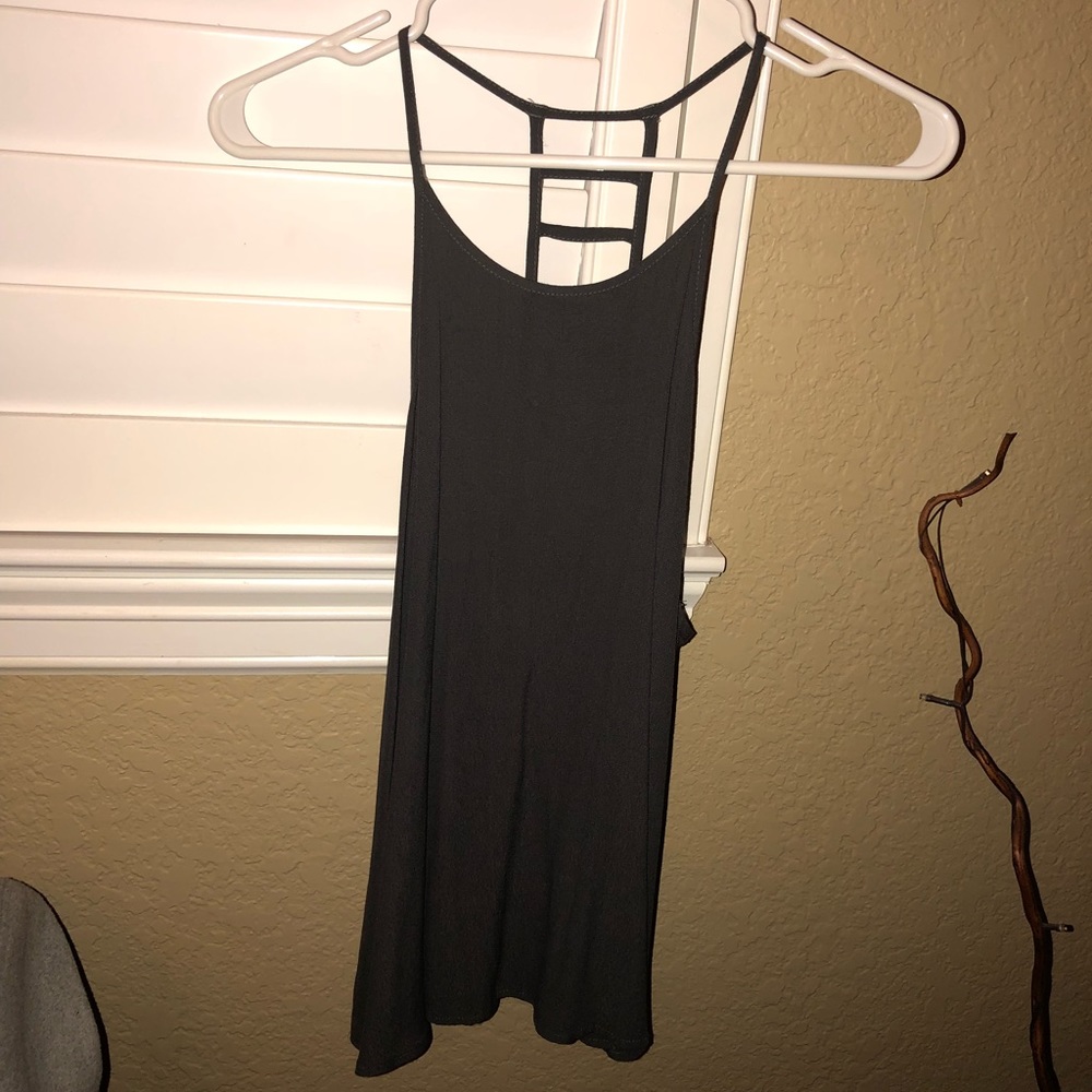 Grey Open Back Tank Top